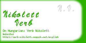 nikolett verb business card